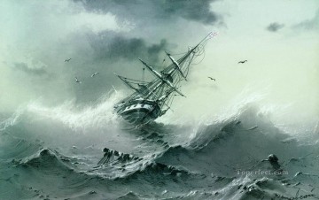 Ivan Konstantinovich Aivazovsky Painting - shipwreck 1854 Romantic Ivan Aivazovsky Russian